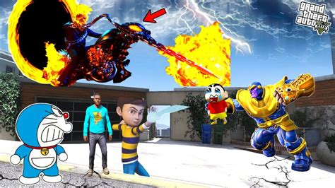 GTA 5 GHOST RIDER Saved SHINCHAN DORAEMON FRANKLIN In Gta5 BIGGEST