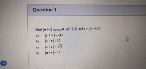 [solved] Find Mathbf{u} Mathbf{v} Given M