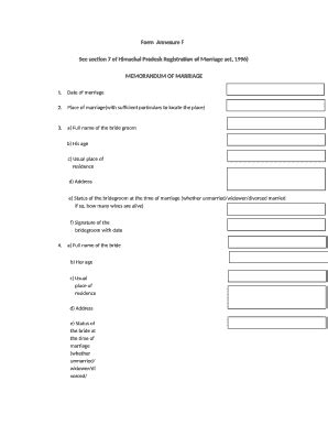 Fillable Online Himachalforms Nic Form Annexure F See Section Of