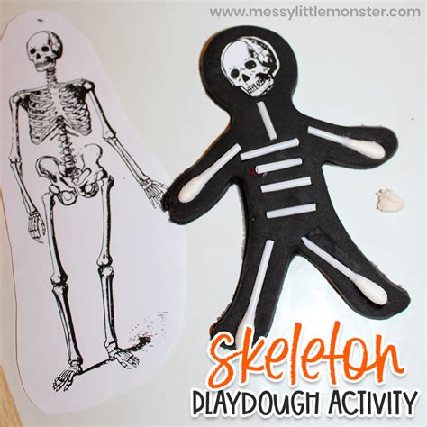 Playdough Skeleton Activity For Kids Messy Little Monster