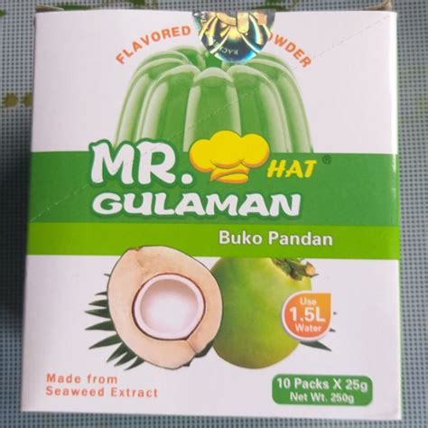 Mr Hat Gulaman Buko Pandan Jelly Powder Packs X Grams Lazada Ph