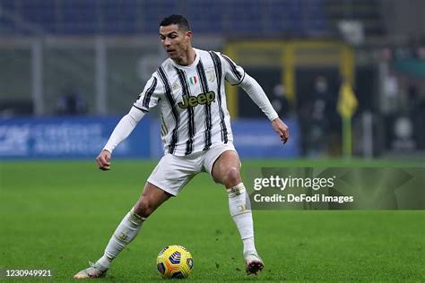 Cristiano Ronaldo of Juventus FC controls the ball during the Coppa ...