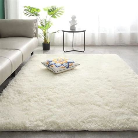 Tapis Moderne Moelleux Antid Rapant Blanc Beige Cdiscount Maison