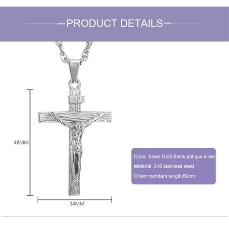 Jesus Crucified Cross Necklace Men Pendant Color Vicedeal