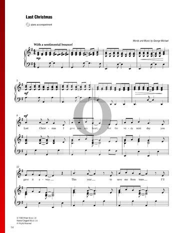 Last Christmas Wham Piano Sheet Music Oktav