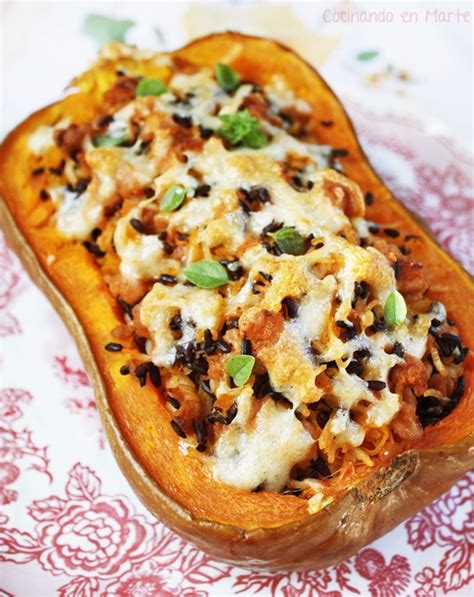 Cocinando En Marte Calabaza Rellena De Carne Y Arroz