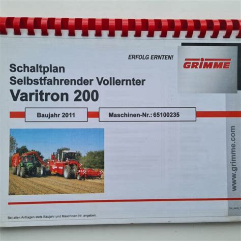 Grimme Varitron 200 Potato Harvester Schematic Wiring Service Manual