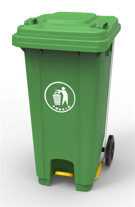 240L HDPE Outdoor 2 Wheels Dustbin With Foot Pedal Dustbin And