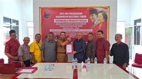 Bupati Petahana Belitung Timur Burhanudin Daftar Calon Bupati Ke Pdi