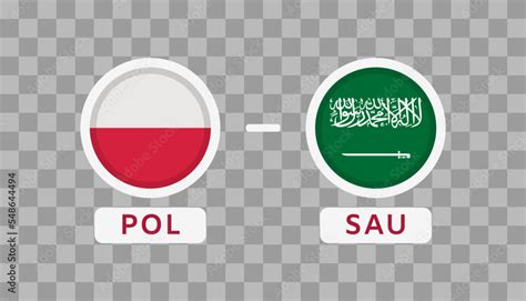 Poland Vs Saudi Arabia Match Design Element Flags Icons Isolated On