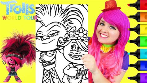 Coloring Poppy And Queen Barb Trolls 2 World Tour Coloring Page Prismacolor Markers Kimmi The