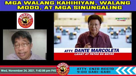 11 24 2021 GABI GABING TALAKAYAN ATTY ENZO RECTO YouTube