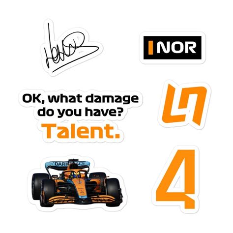 Lando Norris Mclaren Sticker Pack Drszone Racing Stickers Norris