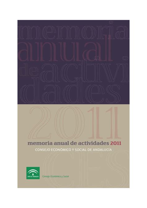 Memoria Anual De Actividades Publicaciones Junta De Andaluc A