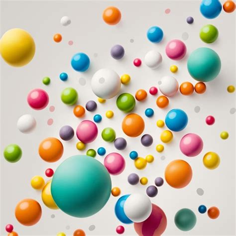 Premium Ai Image A Close Up Of A Bunch Of Colorful Balls Floating In The Air Generative Ai