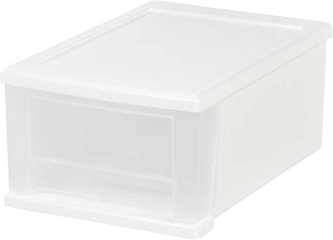 Iris Usa 7qt 1 75gal Plastic Stacking Drawer White