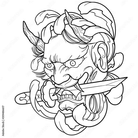 Hannya Mask Stock Vector Adobe Stock