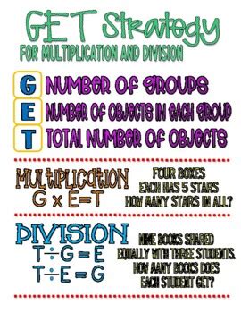 Get Strategy Multiplication And Division Poster Anchor Chart Tpt