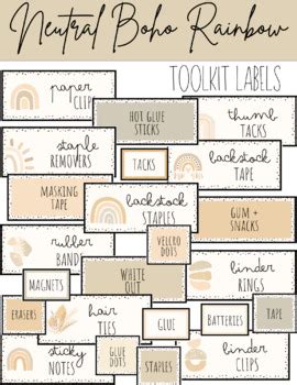 Neutral Boho Teacher Toolkit Labels Editable By Miss Miller Creations