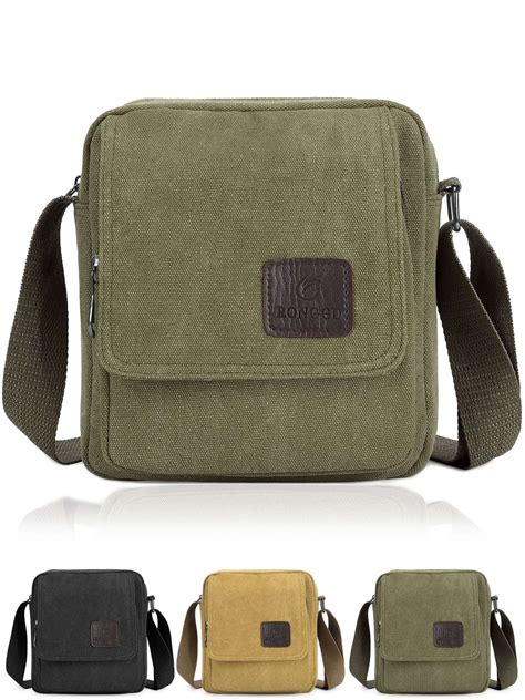 Gustave Small Canvas Crossbody Bag For Men Women Vintage Shoulder Messenger Bag Multi Pockets