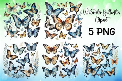 Watercolor Butterflies Clipart Bundle Graphic By Lazy Craft Creative