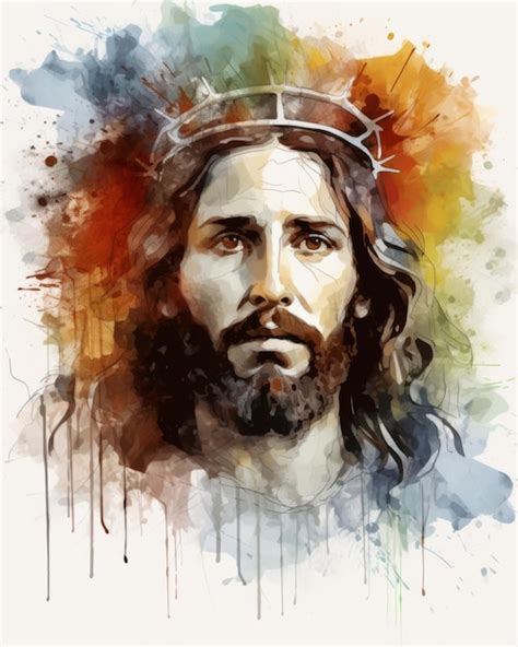 Premium Ai Image Jesus With A Crown Of Thorns On His Head