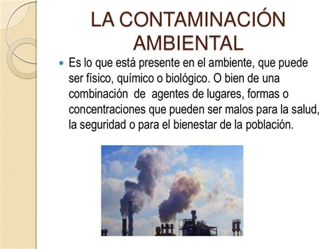 La contaminación ambiental