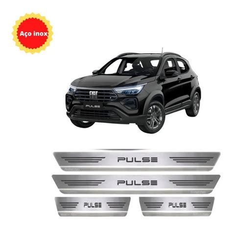 Kit 4 Soleira Porta Aço Inox Escovado Fiat Pulse 2022 2023