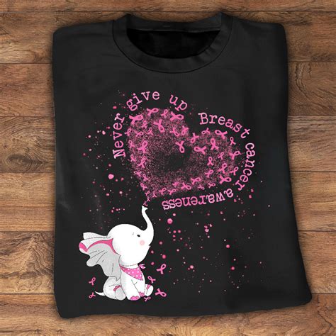 Never Give Up Breast Cancer Awareness T Shirt And Hoodie 0822 Silverybrand