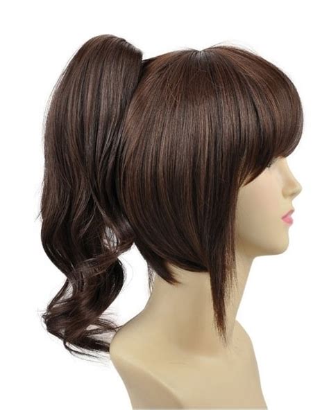 Emwar Short Brown Ponytail Wig Cosplay Cosplay Wig Styling P4