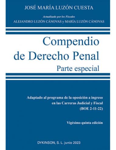 Compendio De Derecho Penal Parte Especial Edici N