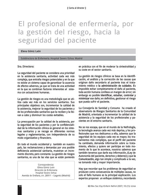 Gestion De Riesgos En Enfermeria