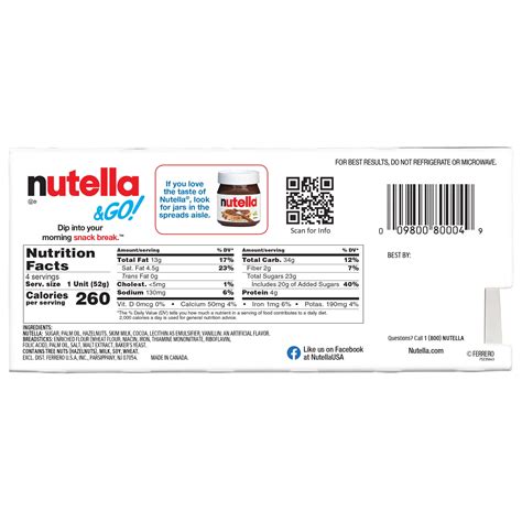 Nutella And Go Hazelnut Cocoa Spread With Breadsticks 4 Packs 18 Oz Each In Nepal At Npr 2909