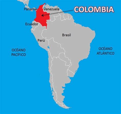 The Location Of Colombia In Latin America Is Highlighted On This Map