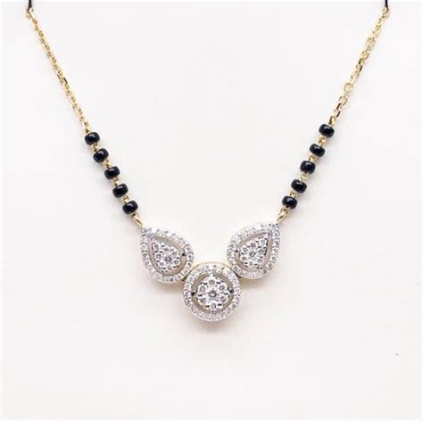 Round Real Diamonds Designer Diamond Mangalsutra At Rs In Surat