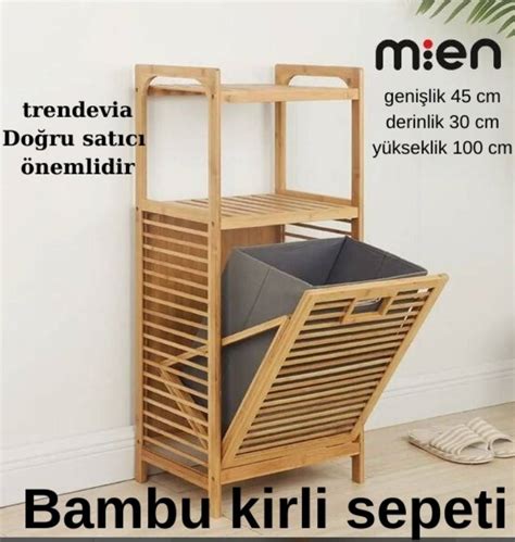 Rafl Bambu Kirli Sepeti Dolab Mobilya