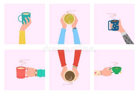 Hands Holding Hot Drink In Cup Mug Stock Vector Illustration Of Food Caffeine 228633699