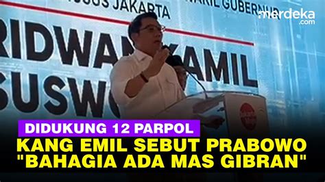 Full Ridwan Kamil Sebut Prabowo Jokowi Bahagia Ada Gibran Usai