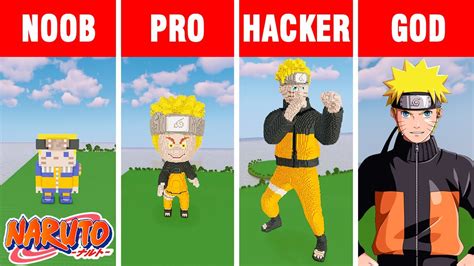 NOOB Vs PRO Vs HACKER Vs GOD NARUTO UZUMAKI BUILD CHALLENGE In