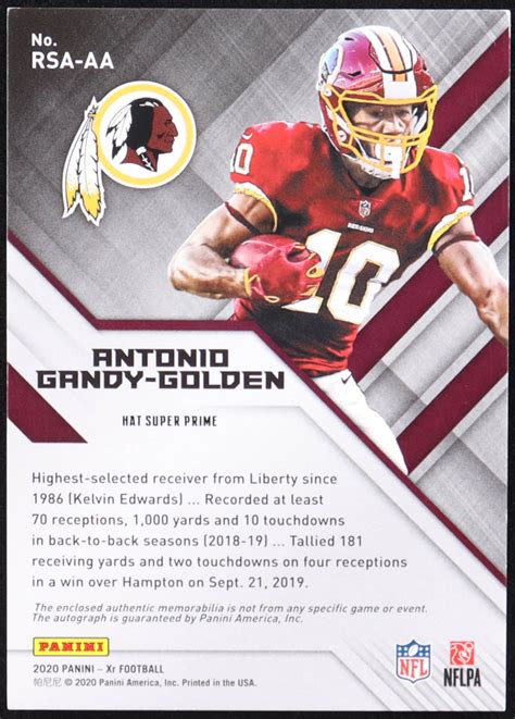 Antonio Gandy Golden Panini Xr Rookie Triple Swatch Autographs