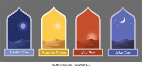 Five Daily Prayers Muslims Their Prescribed Stock Illustration