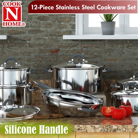 Cook N Home Stainless Cookware Sets Basics Pots And Pans Piece