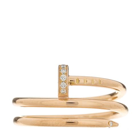 Cartier K Pink Gold Diamond Double Juste Un Clou Ring