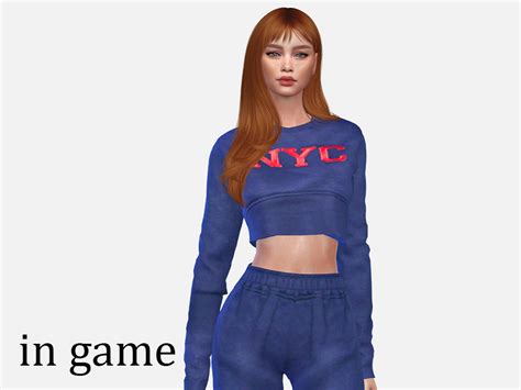 The Sims Resource NY Cropped Sweat