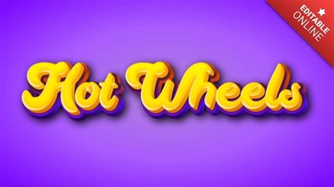 Hot Wheels Efeito 3D Brilhante Gerador De Efeitos De Texto