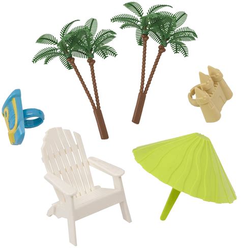 Decoset Beach Chair And Umbrella Tropical Beach Cake Decoration