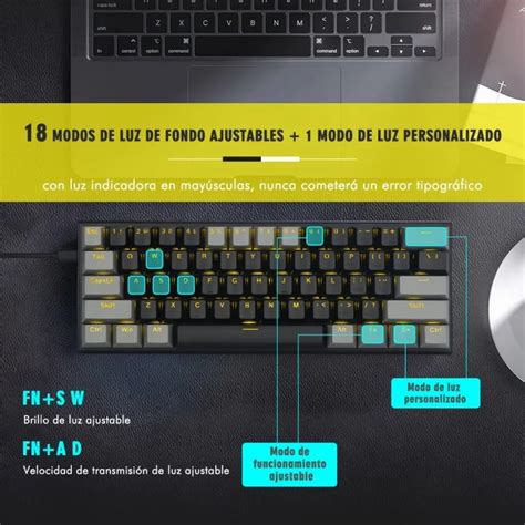 Teclado Mec Nico Juegos Interruptores Azules Ergon Mica Sangkee