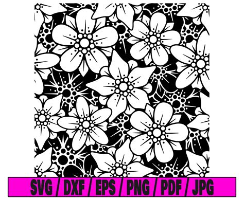 Seamless Pattern Svg Floral Pattern Svg Cut File Pattern Etsy