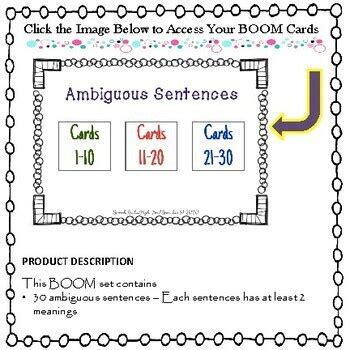 Ambiguous Sentences - Boom Cards by Speech Rocks | TpT