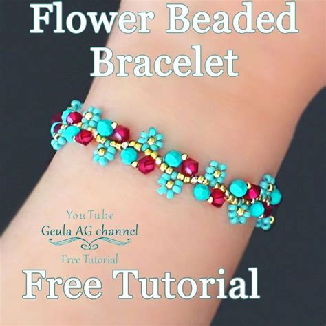 Flower Beaded Bracelet Bead Work Jewelry Tutorial Bracelet Diy Beads